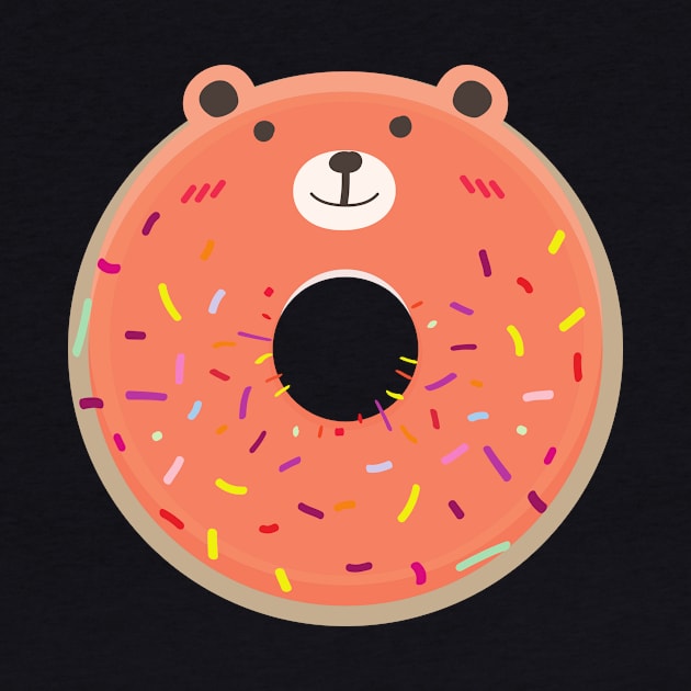 Orange Bear Cute Donut by InkyArt